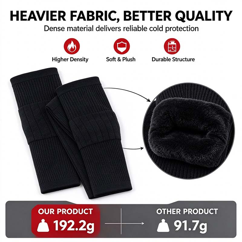 Long Knee Pads for Men and Women, One Size with Thick Wool Lining 🦵