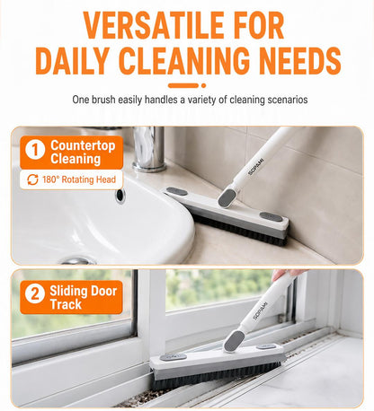 SOPAMI 180° Rotating Gap Cleaning Tool - Extendable Adjustable No-Touch Cleaner for Windows, Sliding Doors, Narrow Spaces, Home Deep Cleaning