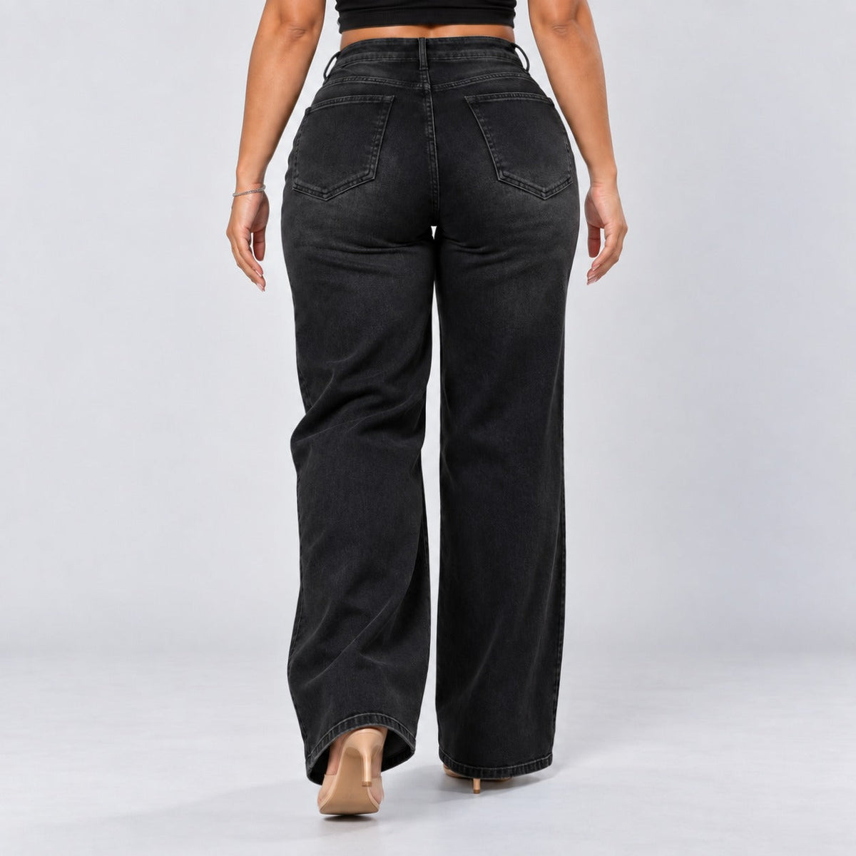 Black | Back view, walking
