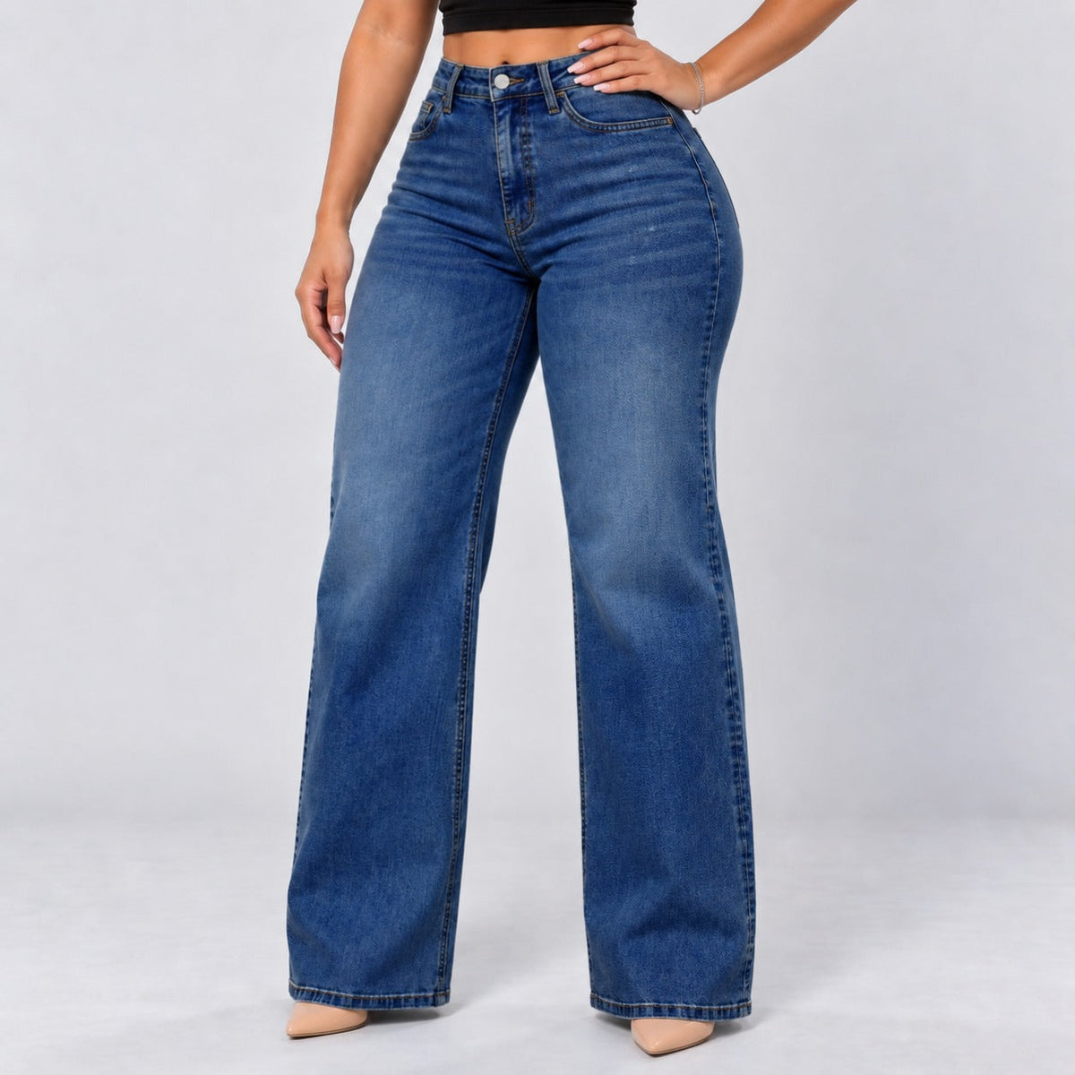 Dark Blue | Front three-quarter, hand on hip