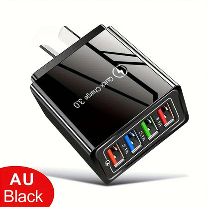 (只参考)Four-Port Travel Charger for Extended Phone Battery Life
