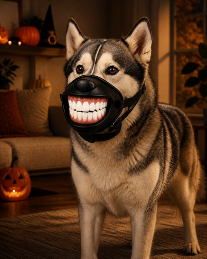 Funny Dog Smile Muzzle - Novelty Pet Accessory