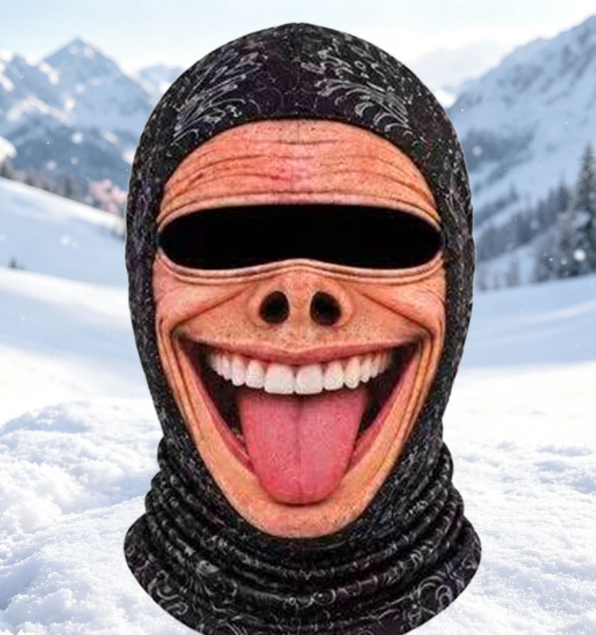 🤣Funny Realistic Face Ski Mask – Hilarious Winter Party Gear for Outdoor Groups
