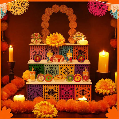 Día de los Muertos 3-Tier Ofrenda Altar — DIY Wooden Display