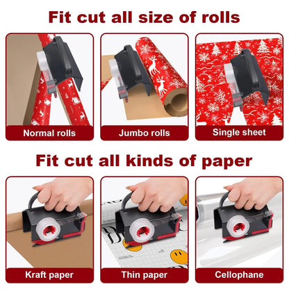 Hot Sale 🎁 2-in-1 Wrapping Paper Cutter & Tape Dispenser Kit
